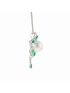 18KG 14.1mm Natural Color South Sea White Pearl Emerald Diamond Necklace